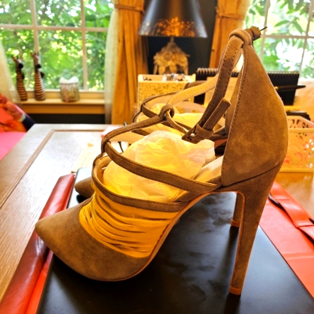Suede high heels